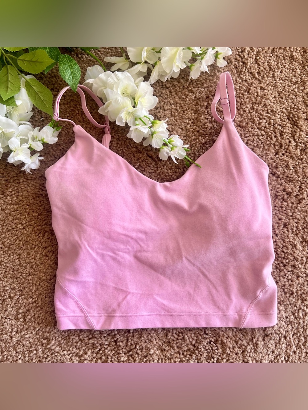 Pink Lululemon Align Cropped Tank Top